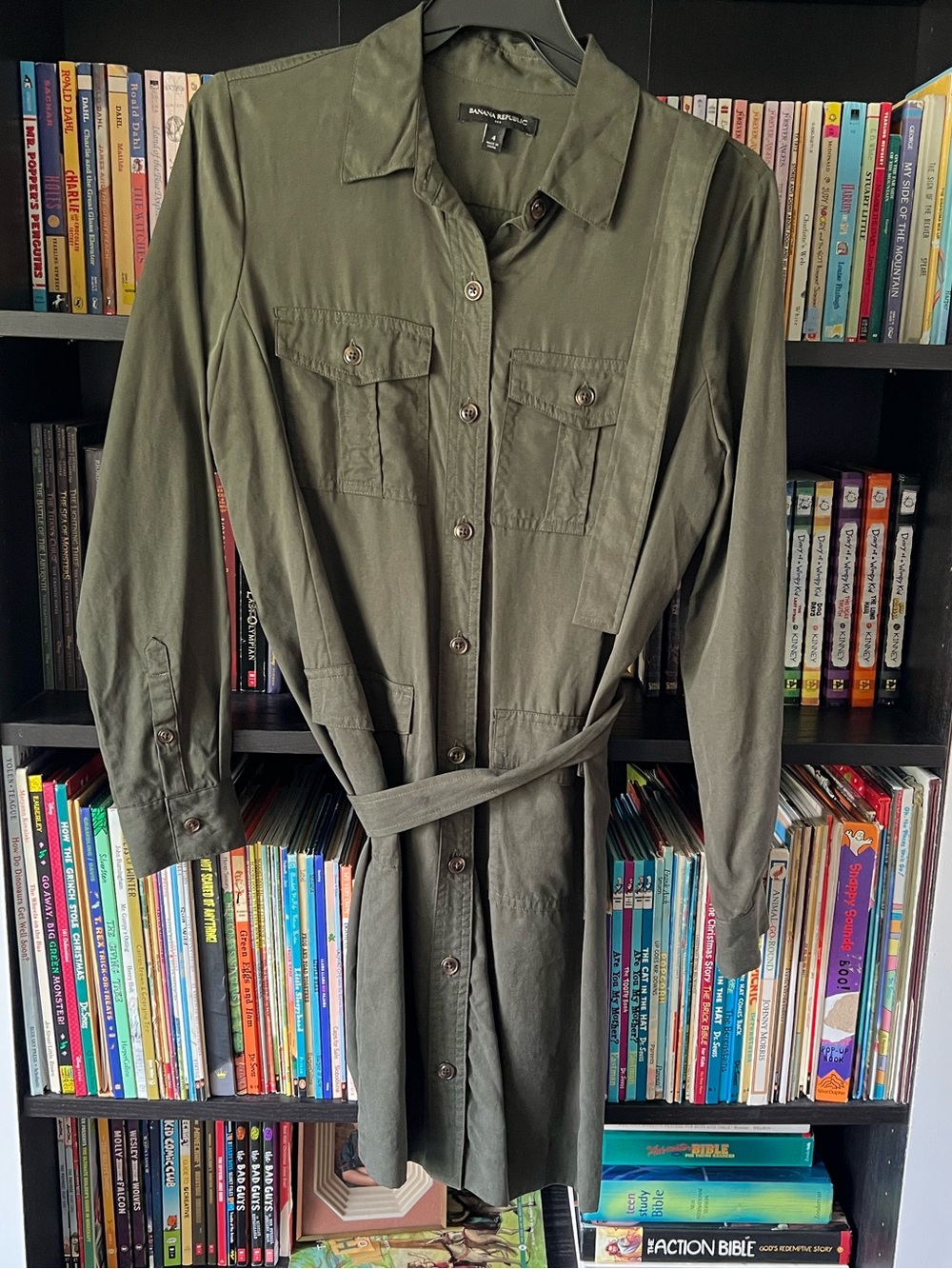 Banana Republic Olive Green Shirt Dress